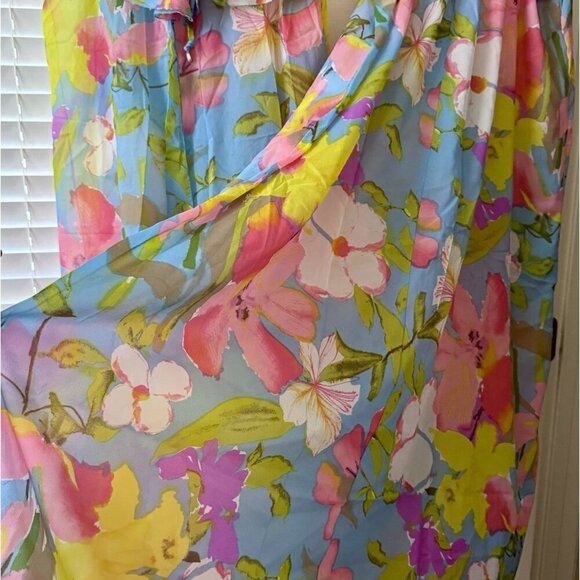 Peignoir Set Floral Miss Elaine 60s Dress Gown Robe Hawaiian Maxi Vintage Rare S - Picture 4 of 11